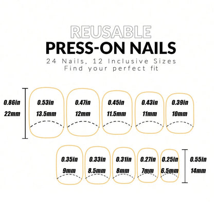Medium Pink Glitter Press On Nails Set for Parties - Smarsty