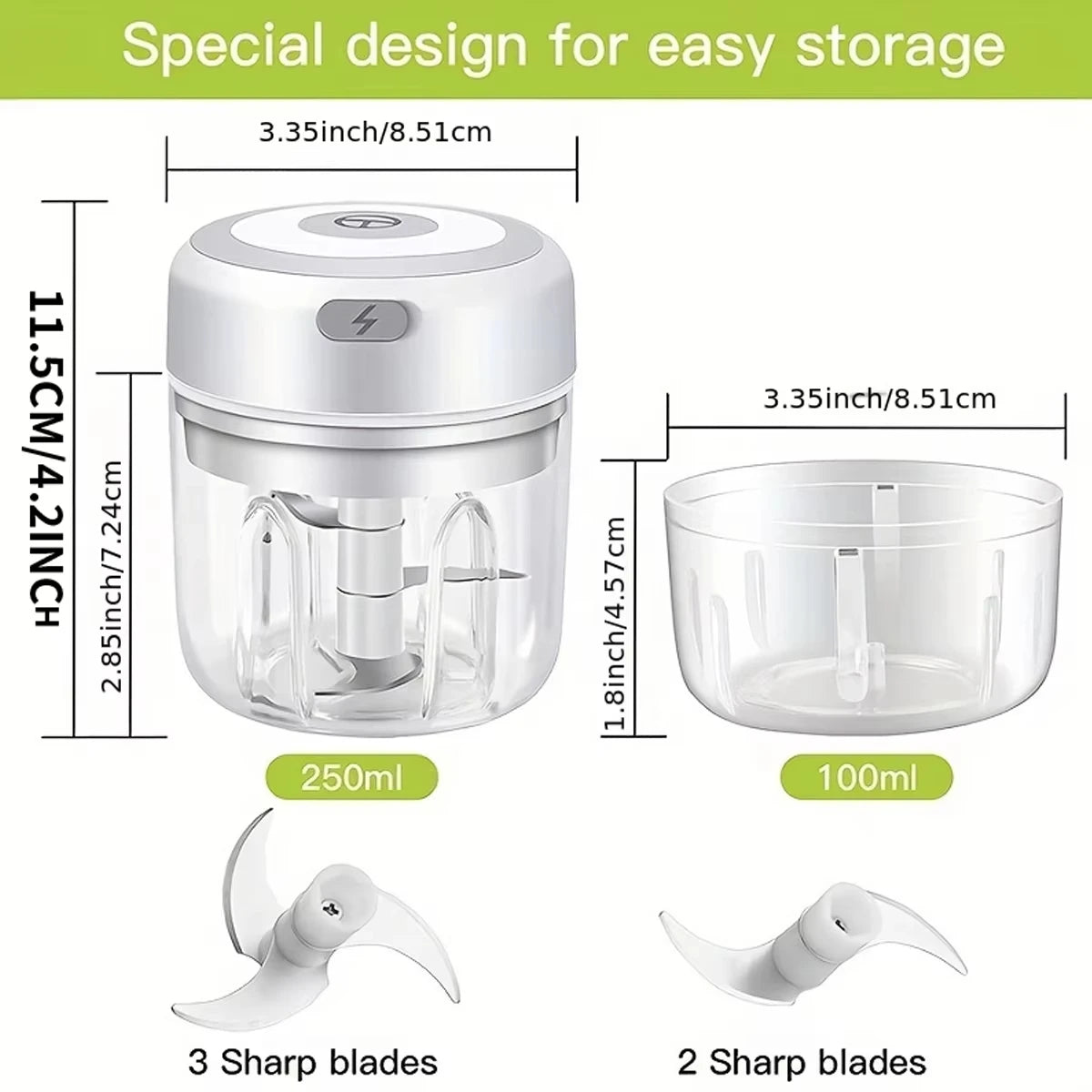 Electric Kitchen Food Chopper Mini Garlic Masher crusher USB Portable Meat Grinder Vegetable Chopper for Kitchen Gadgets