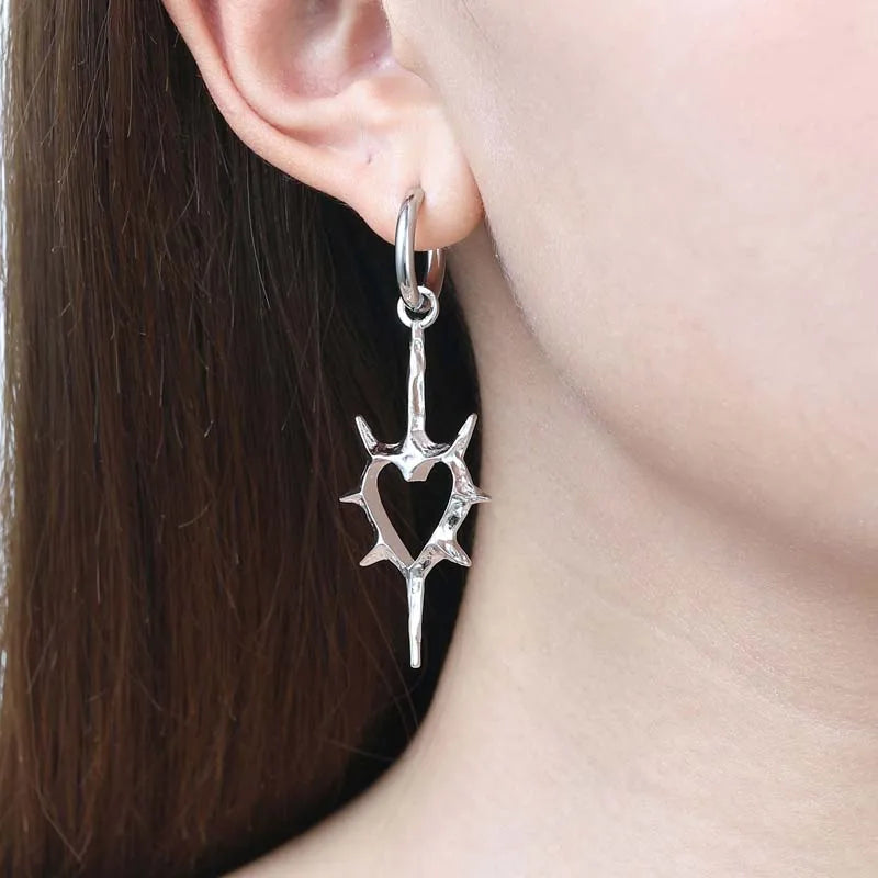 Y2K Punk Hollow Heart Earrings for Women Elegant Party Jewelry - Smarsty