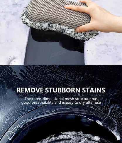 Two Sided Microfiber Car Wash Sponge For Scratch Free Care - Smarsty