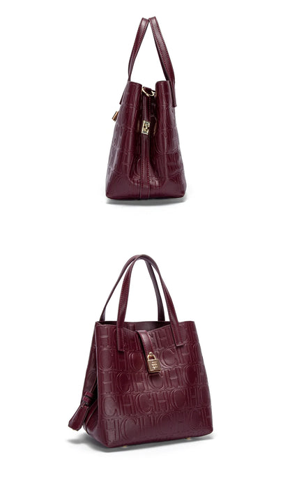 Women Tote Bag Steel Embossed Handheld Casual Purse - Smarsty