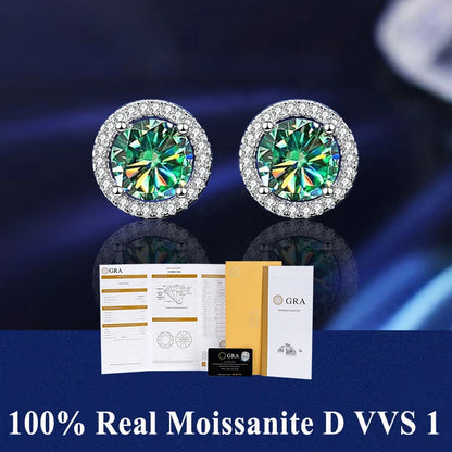 D VVS1 Moissanite Stud Earrings S925 Platinum Plating - Smarsty