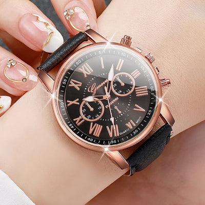Fashionable Women's Quartz Watches with Leather Band - Smarsty
