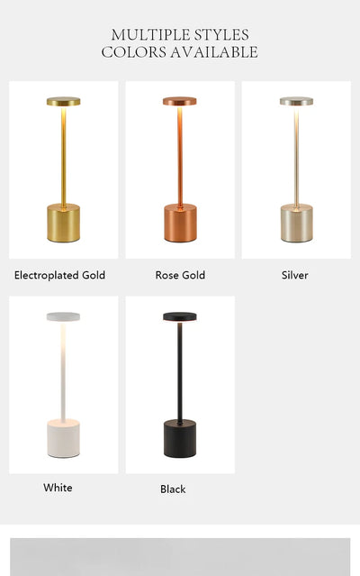 Rechargeable Touch Sensor LED Table Lamp with Adjustable Colors - Smarsty