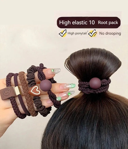 10PCS High Elasticity Hair Ring Set for Durable Ponytails - Smarsty