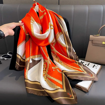 Large Silk Scarf for Women Soft Stylish Summer Wrap - Smarsty