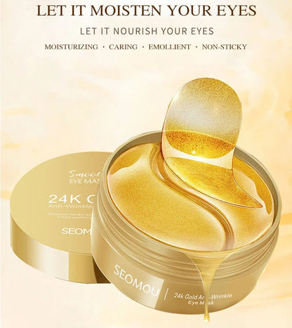 24K Gold Hyaluronic Acid Eye Masks for Dark Circles - Smarsty
