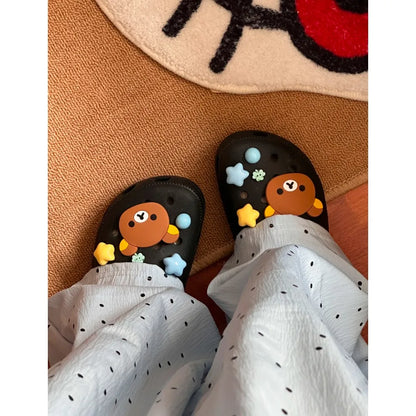 10pcs Shoe Decorative Stickers Shoes Charms Removable Cute Bear Stars Shoe Accessories for Girls Summer Shoes DIY Gift