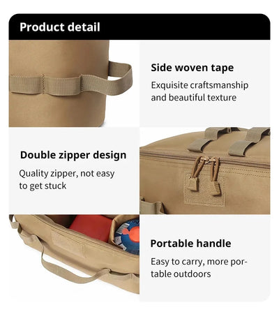 Outdoor Camping Gas Tank Storage Bag Large Capacity Ground Nail Tool Bag Gas Canister Picnic Cookware Utensils Kit Bag - Smarsty