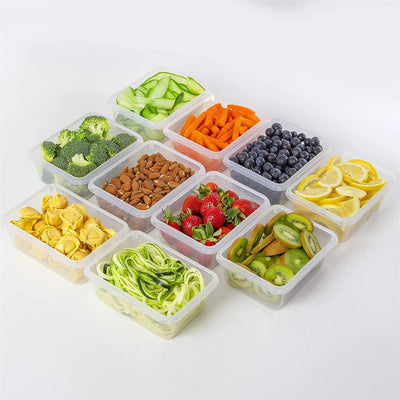 Kitchen Food Contianers Set, Microwave Dishwasher Safe BPA FREE 10pcs 840ML Containers Set With 10stickers and Marker by Smarsty
