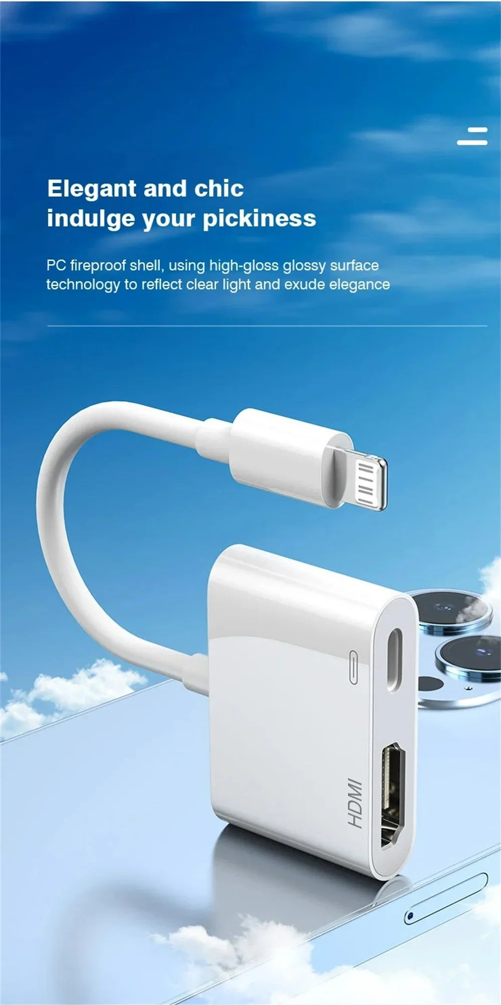 HD 1080P Lightning to HDMI Adapter for Seamless Audio Video Sync - Smarsty