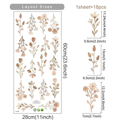 Boho Flowers Wall Stickers for Kids Room Décor - Smarsty
