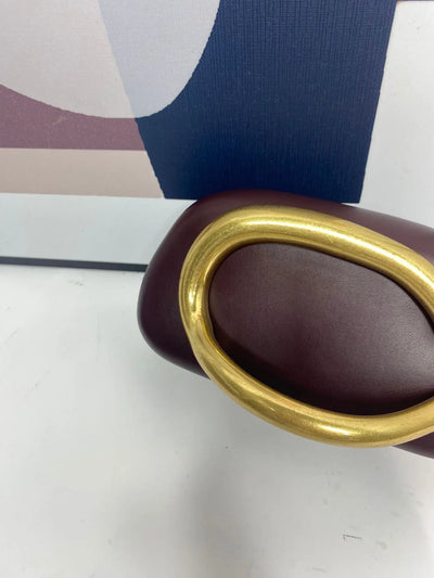 Luxurious Gold Clutch Evening Bag With Box Chain Strap - Smarsty