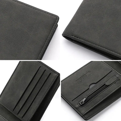 Multi-card Slot Men Wallet Fashion Folding Large-capacity Coin Purse PU Leather Short Purse - Smarsty