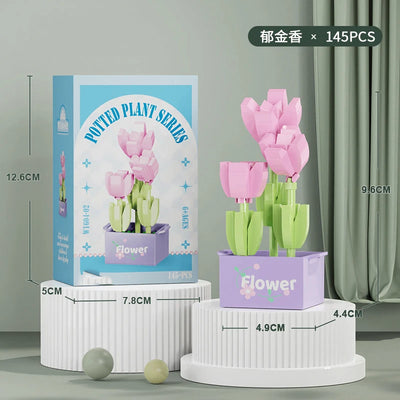 Bouquet Flower Mini Diy Building Block Toys for Children Bricks Blocks for Adults Constructor Micro Bricks Construction Set Gift by Smarsty