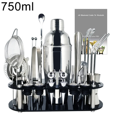Boston Cocktail Shaker Bar Tool Set with Holder - Smarsty