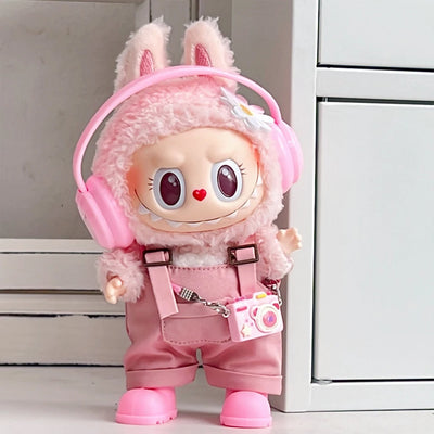 15/17Cm For Labubu Clothes Dolls Sitting Party 1St 2Nd 3Rd Headphones Overalls Shoes Set Apparel Accessories Lovely Outfit Gifts - Smarsty