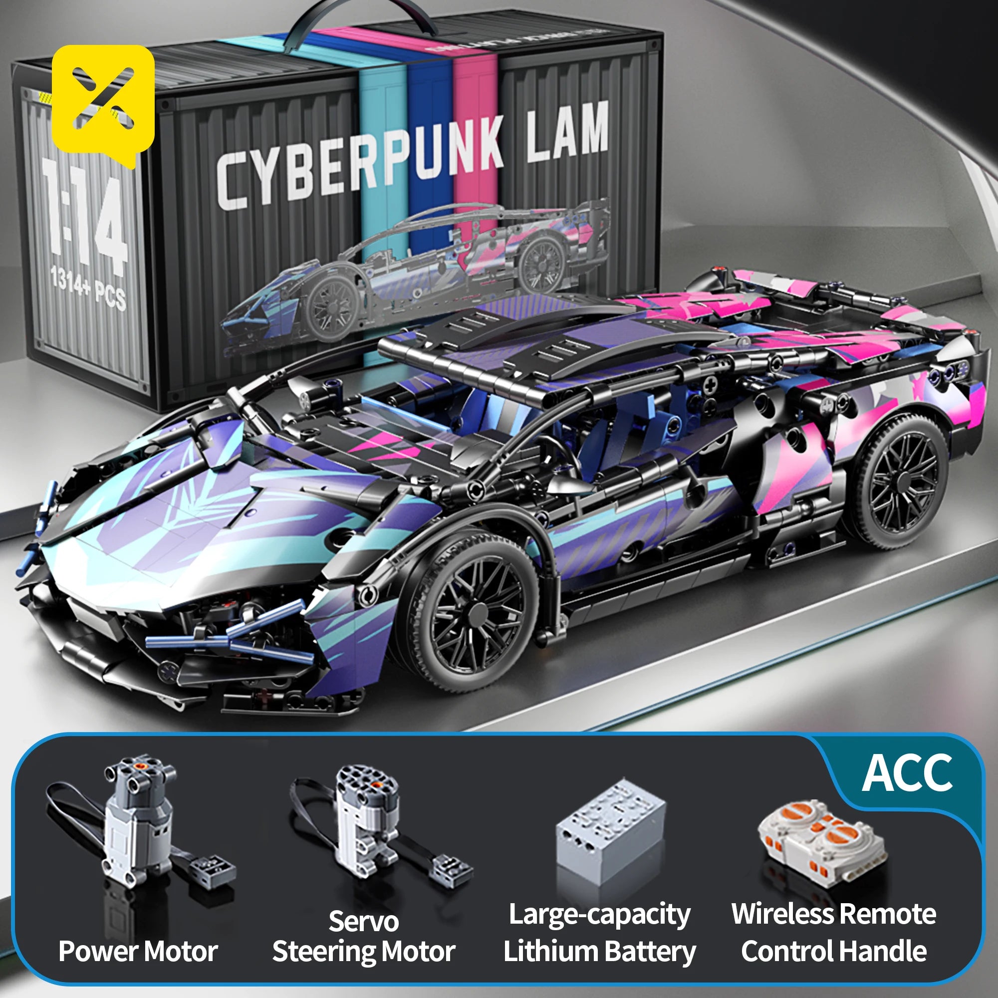 ToylinX Technical Building Blocks Racing Sport Car Speed Vehicle Model City Mechanical Super Bricks Puzzle Toys Adult Gift