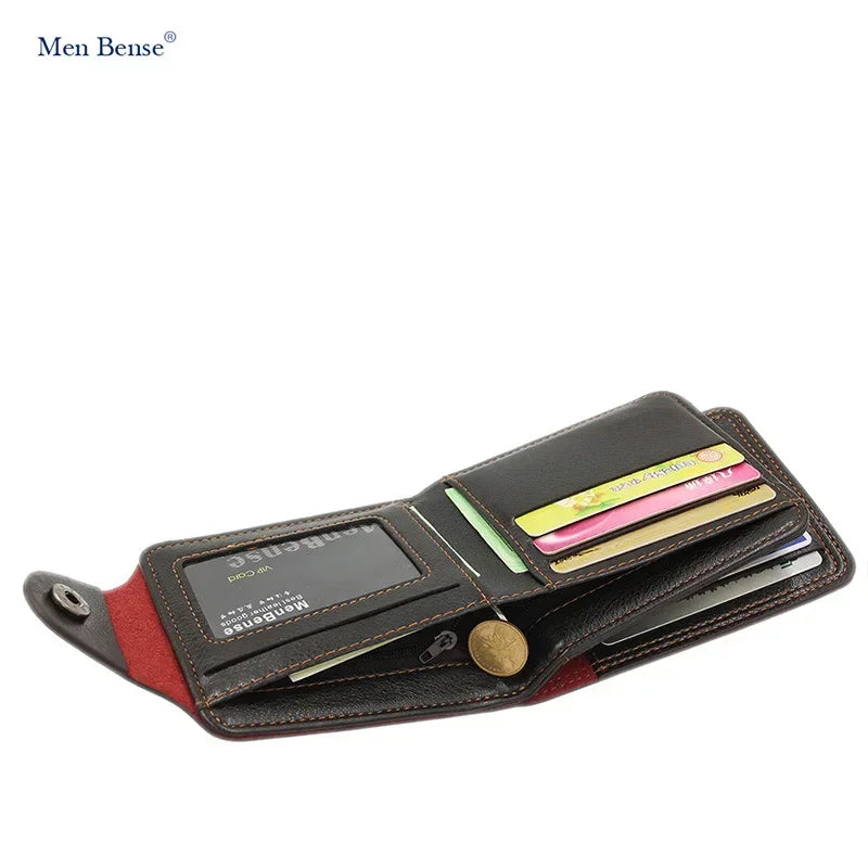 Men Short Bifold Faux Leather Masculina Billetera Credit ID Card Holder Wallet Billfold Purse Clutch Solid Hombre Business Slim - Smarsty