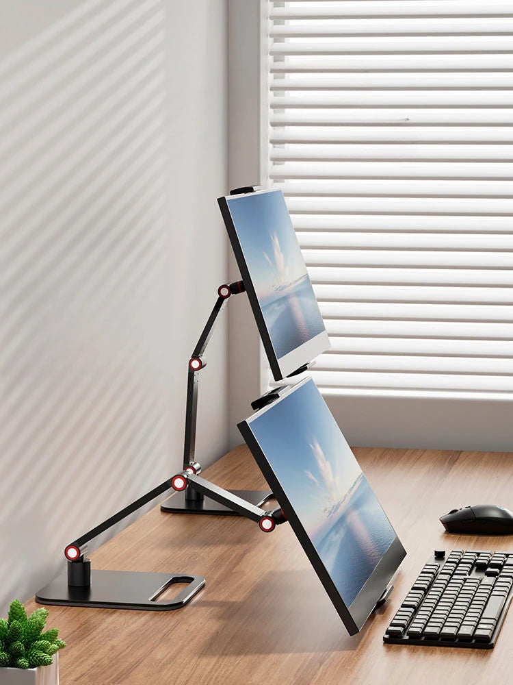 Tablet Stand Adjustable Folding Monitor Desk Holder Ergonomic Rotatable For 12-17 inch Tablet VESA Screen External Bracket