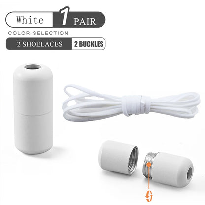 Elastic No Tie Shoelaces Semicircle Shoe Laces For Kids and Adult Sneakers Shoelace Quick Lazy Metal Lock Laces Shoe Strings - Smarsty