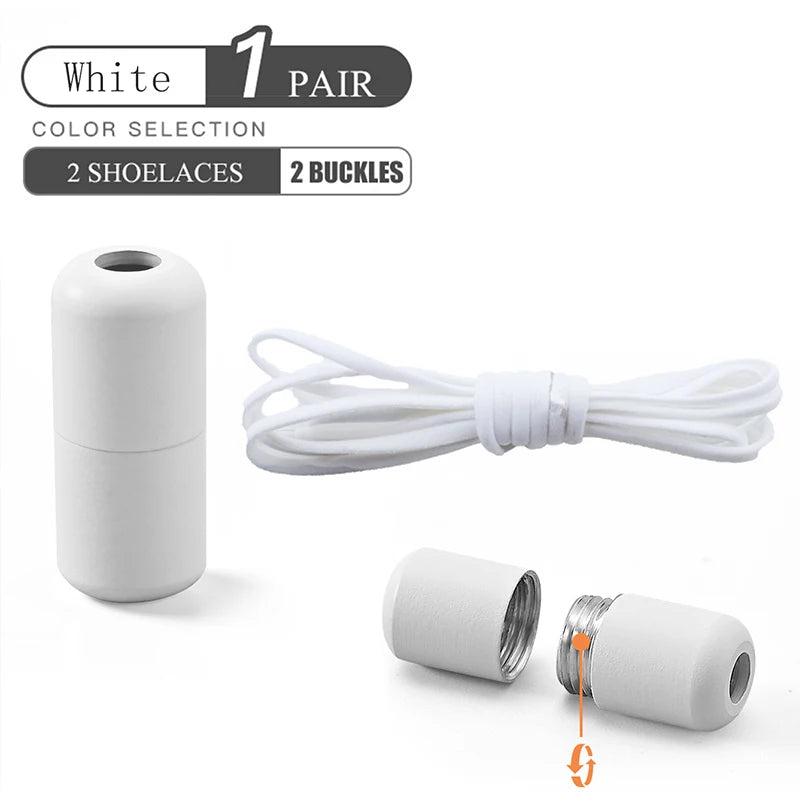 Elastic No Tie Shoelaces Semicircle Shoe Laces For Kids and Adult Sneakers Shoelace Quick Lazy Metal Lock Laces Shoe Strings - Smarsty