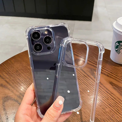 Smarsty Shockproof Transparent IPhone Case With Soft Silicone Bumper -