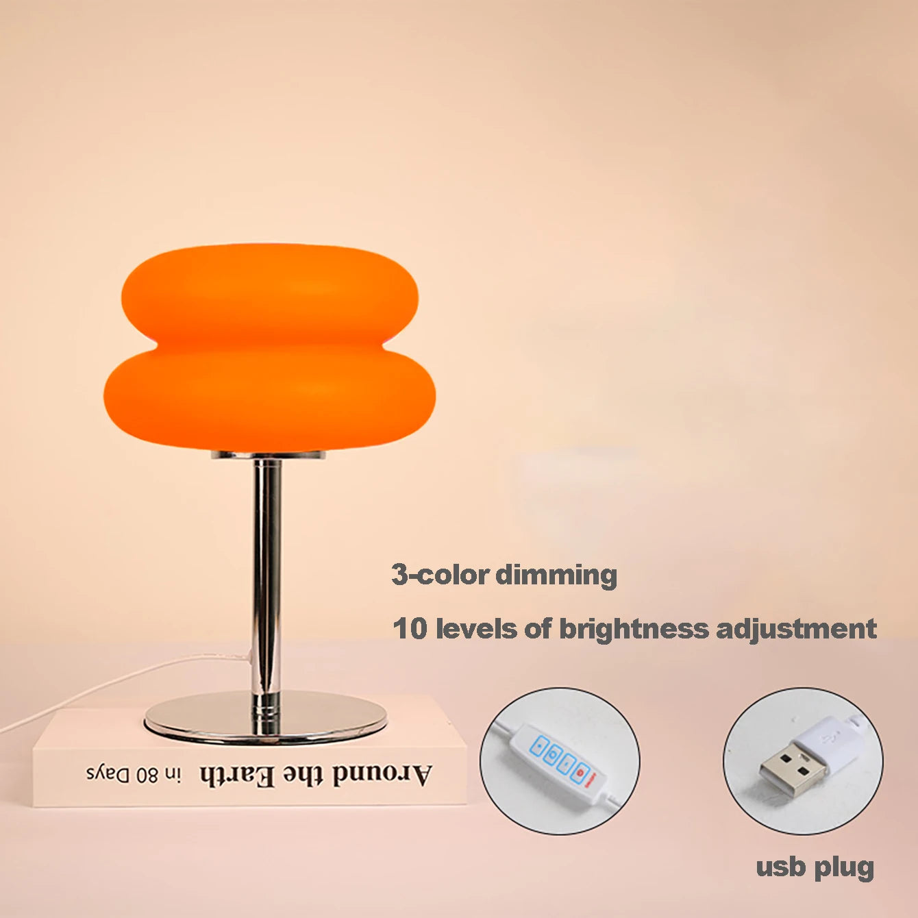 Creamy Tri Color Dimming Table Lamp with USB Plug - Smarsty