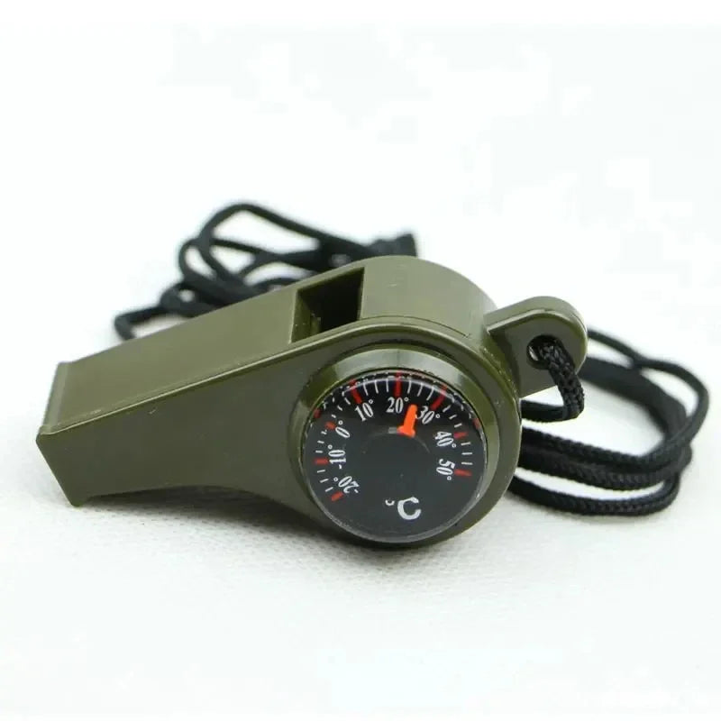 3 in 1 Emergency Survival Whistle Compass Thermometer Referee Cheerleading Whistle Camping Hiking Outdoor Multifunction Whistle by Smarsty