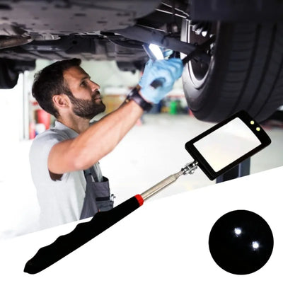 360° Inspection Mirror LED Light Telescoping Mirrors Extend Mechanic Tools Inspection Mirror Telescopic Handle Repairing Tools - Smarsty