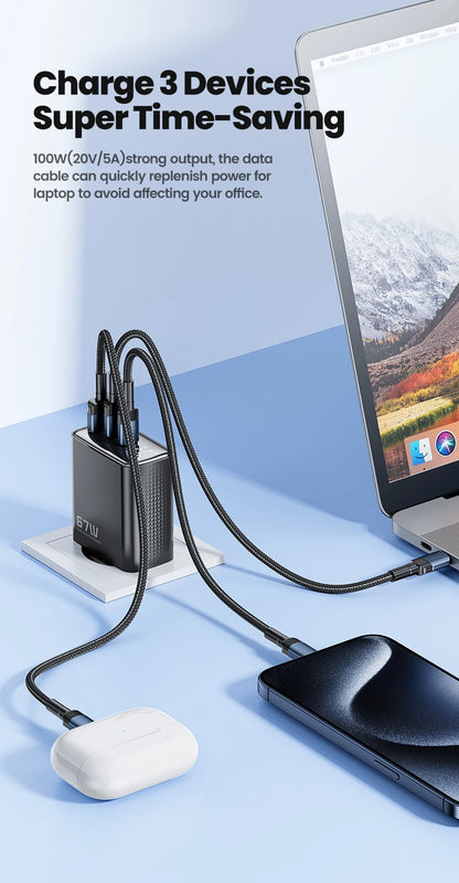 GaN USB Type C Charger With Digital Display 65W Power - Smarsty