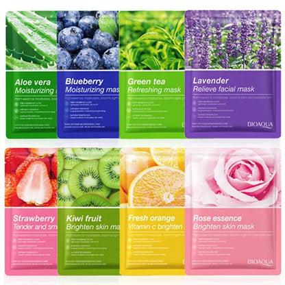 8pcs Natural Plant Face Masks for Hydration and Firming - Smarsty