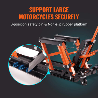 SucceBuy Steel Hydraulic Motorcycle Jack Stand 1500LBS ATV Scissor Lift Jack 4.7"-15" Scissor Lift Jack Stand for Motorcycle ATV