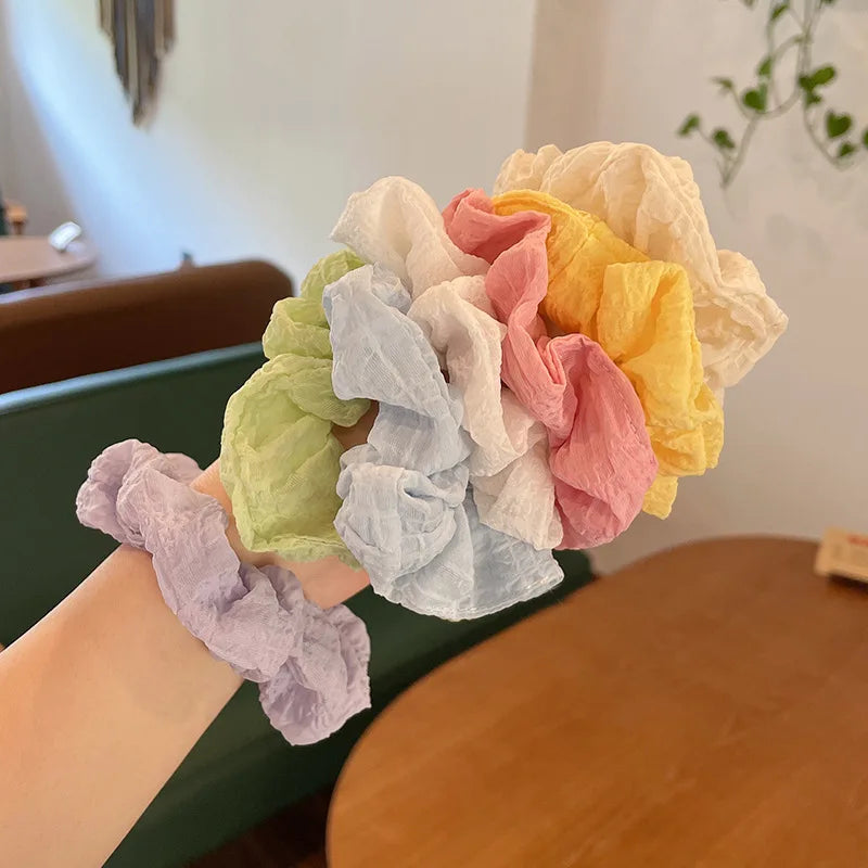 Candy Color Hair Scrunchies Pack Soft No Damage Elastic - Smarsty
