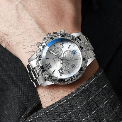 Men's Quartz Watch with Stainless Steel Band - Smarsty