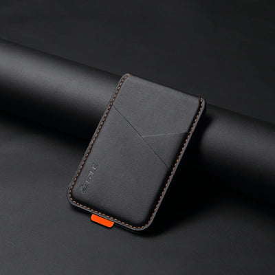 Luxury Leather Cellphone Magsafe Magnetic Card Holder For IPhone 14 13 15 16 17 Pro Max 16Plus RFID Anti-Skimming Bank ID Card - Smarsty