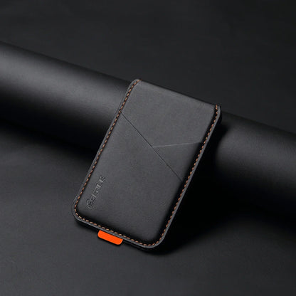 Luxury Leather Cellphone Magsafe Magnetic Card Holder For IPhone 14 13 15 16 17 Pro Max 16Plus RFID Anti-Skimming Bank ID Card