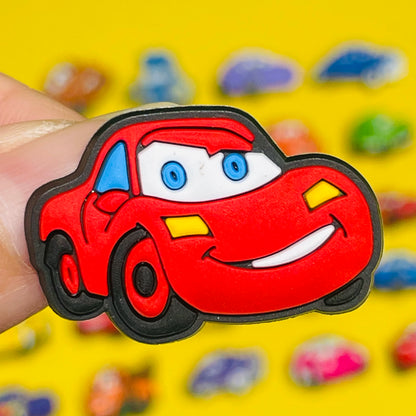 1Pcs Mix Cars Luigi Ramone Lightning McQueen PVC Shoe Charms Kids Popular Buckle Decorations Fit Birthday Gifts