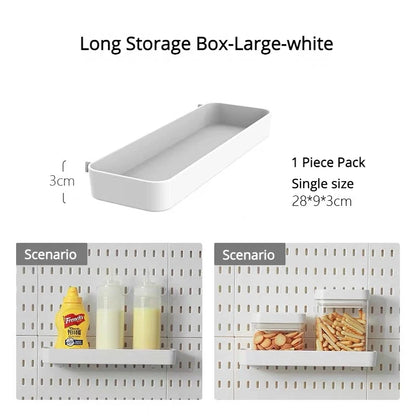 New DIY Pegboard Accessories Hanging Shelf Storage Hooks Wall Organizer No Punching Crafts Organization For Garage Kitchen Room