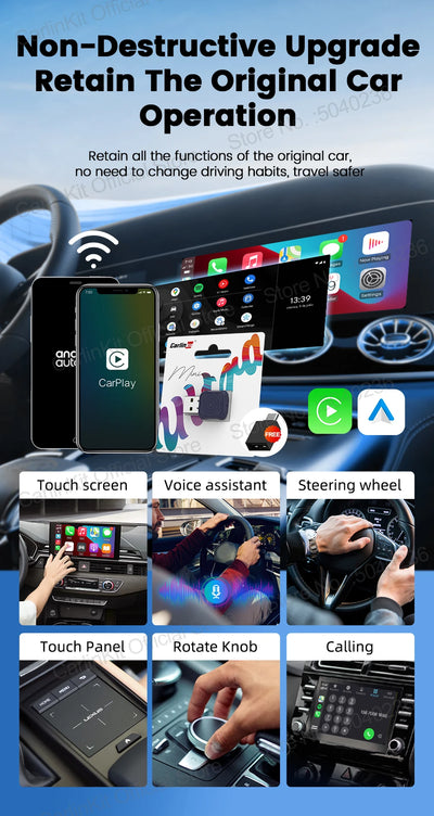 CarlinKit 5.0 Mini Ultra Wireless Adapter Wireless CarPlay Android Auto For OEM Car Plug and Play WiFi Bluetooth Auto Connection - Smarsty