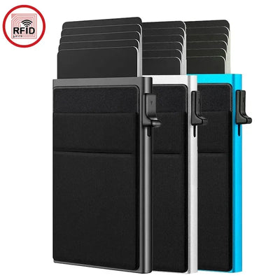 Anti Rfid Blocking Protected Magic ID Bank Credit Card Holder Men Thin Slim Minimalist Smart Magic Wallets Metal Cardholer Case - Smarsty