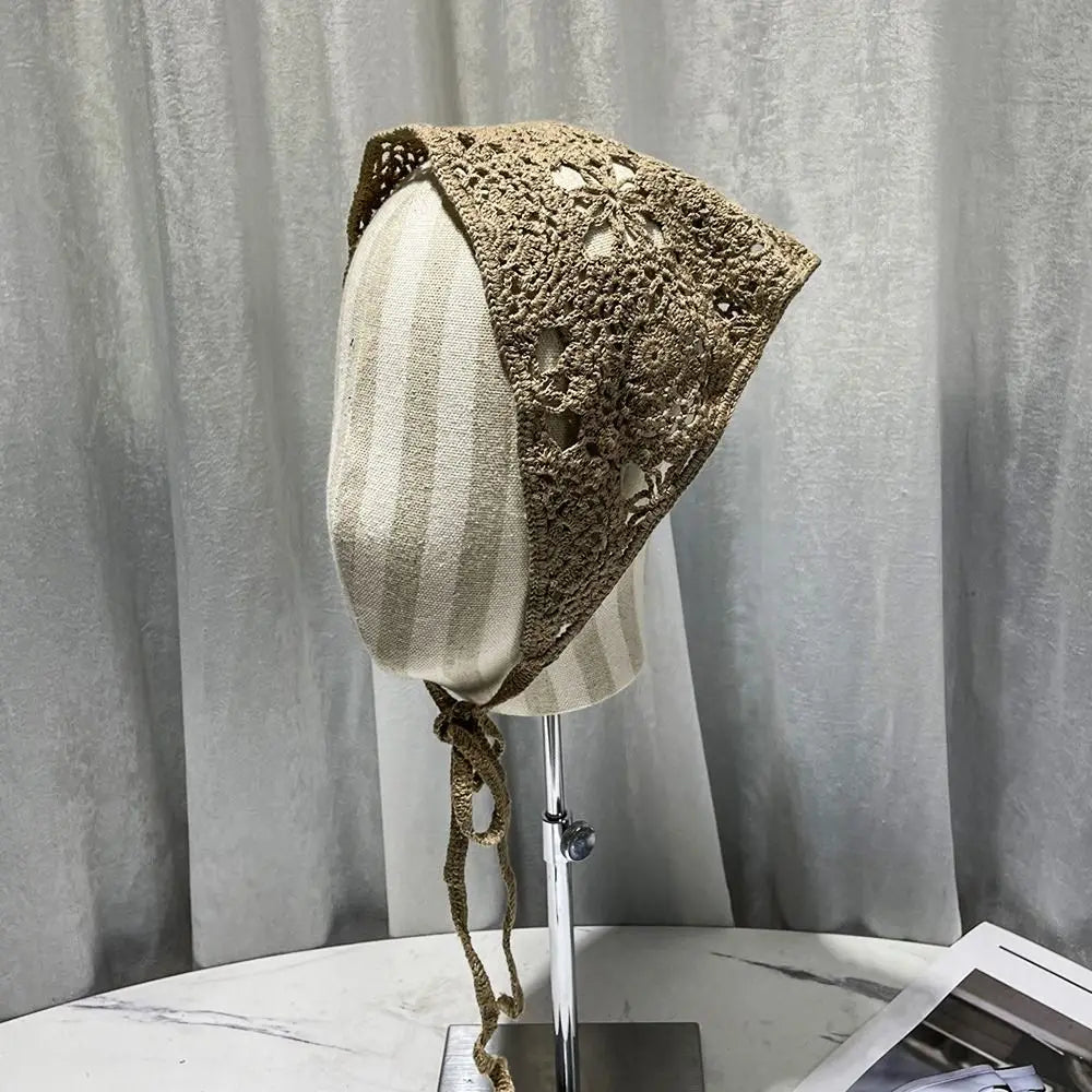 Lace Triangle Scarf Breathable Summer Crochet Headband - Smarsty