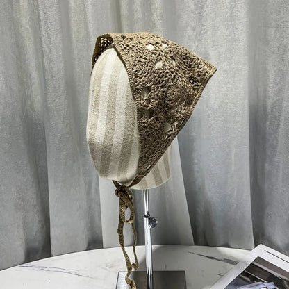 Lace Triangle Scarf Breathable Summer Crochet Headband - Smarsty