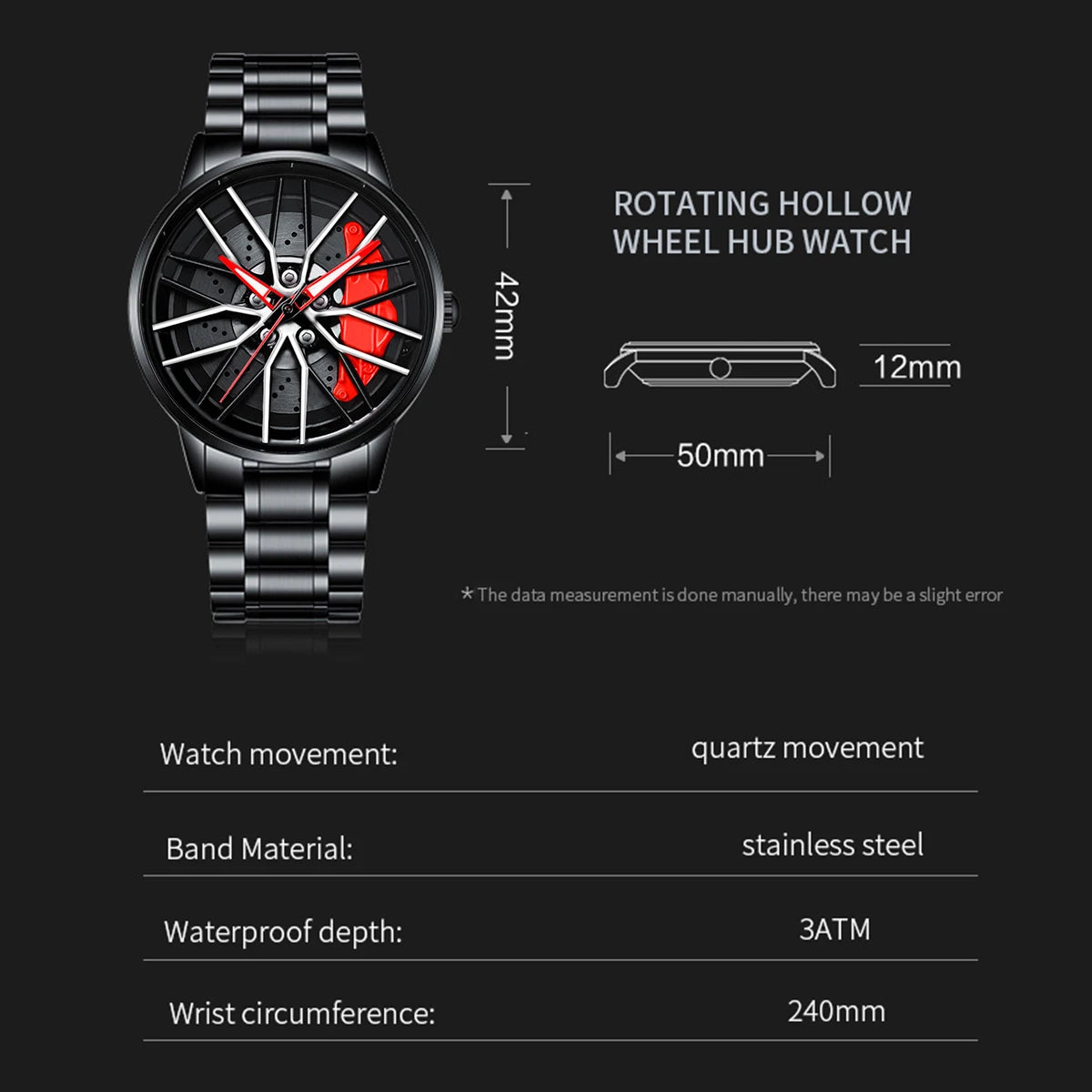 2024 New VA VA VOOM Black Stainless Steel Sports Watch - Smarsty