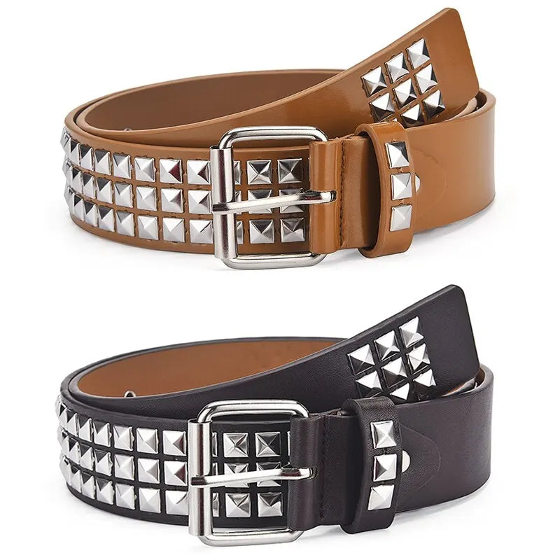 Unisex Punk Pyramid Rivet Belt Stylish Metal Hardware - Smarsty