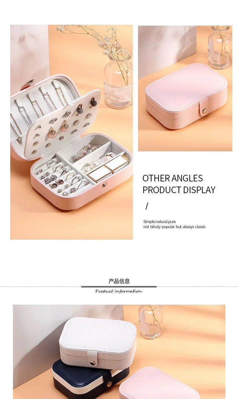 Luxury PU Leather Jewelry Box with Secure Lock - Smarsty