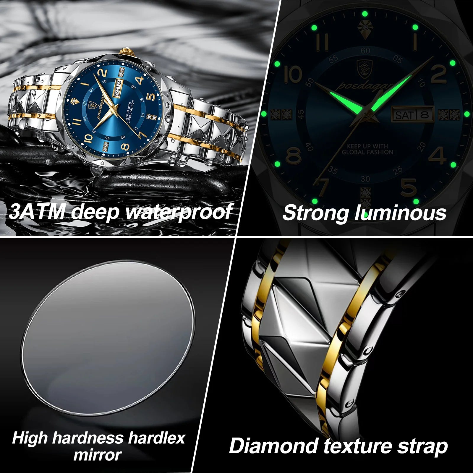 Luxury Waterproof Quartz Watch for Men with Luminous Dial - Smarsty