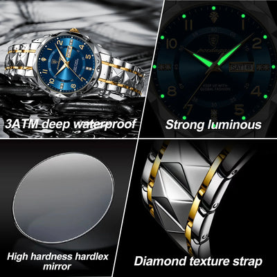 Luxury Waterproof Quartz Watch for Men with Luminous Dial - Smarsty