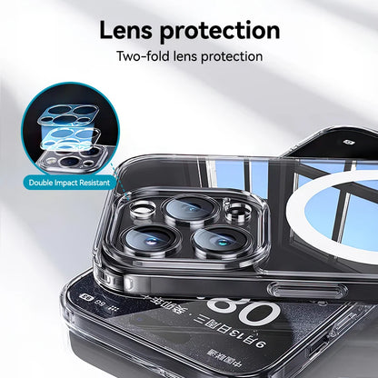 Magnetic iPhone Case Anti Yellow Transparent Slim Cover - Smarsty