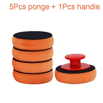 Car Wax Applicator Pads Set Soft Sponge Red Handle - Smarsty